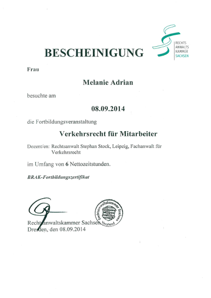 Verkehrsrecht fuer Mitarbeiter